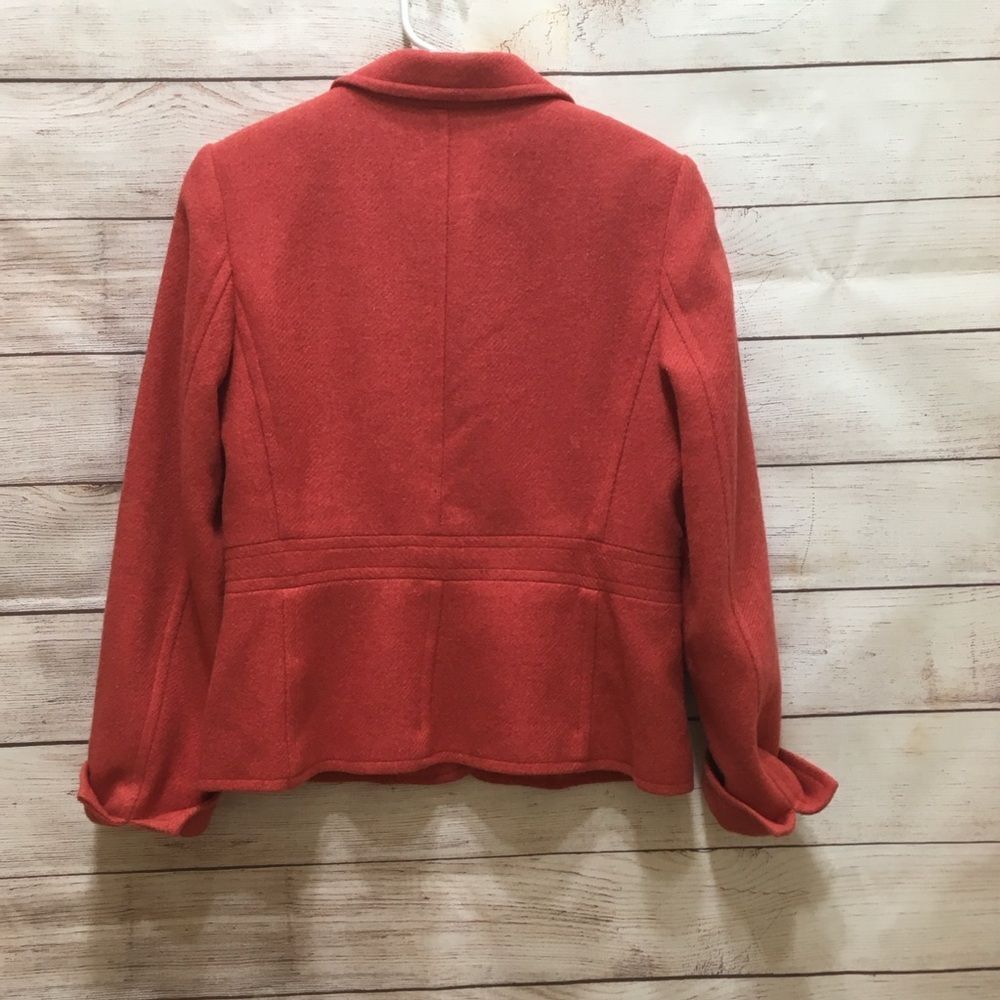 EXCELLENT CONDITION HAROLD’S WOOL BLAZER IN DEEP‎ CORAL - Picture 5 of 5